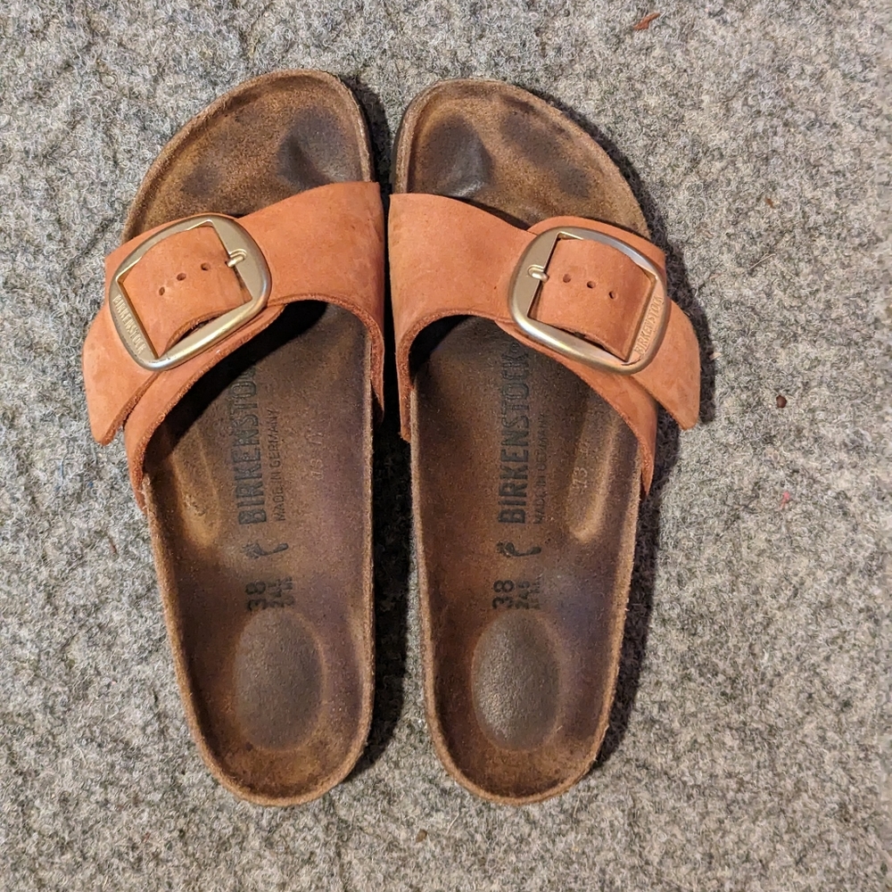 Birkenstock orange sandal big buckle